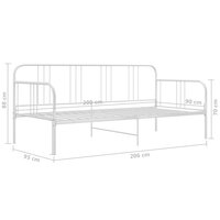 Slaapbankframe metaal wit 90x200 cm 8