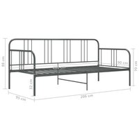 Slaapbankframe metaal grijs 90x200 cm 8