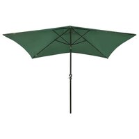 Parasol met LED&amp;apos;s en stalen paal 2x3 m groen 2