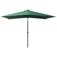 Parasol met LED&amp;apos;s en stalen paal 2x3 m groen 3