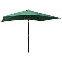 Parasol met LED&amp;apos;s en stalen paal 2x3 m groen 4