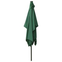 Parasol met LED&amp;apos;s en stalen paal 2x3 m groen 6