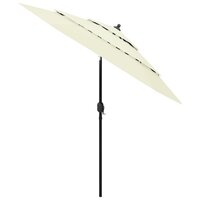 Parasol 3-laags met aluminium paal 2,5 m zandkleurig 2