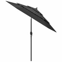 Parasol 3-laags met aluminium paal 2,5 m antracietkleurig 2