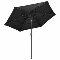 Parasol 3-laags met aluminium paal 2,5 m antracietkleurig 3