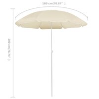 Parasol met stalen paal 180 cm zandkleurig 5