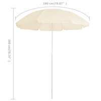 Parasol met stalen paal 180 cm zandkleurig 5