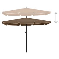 Parasol met paal 210x140 cm taupe 3