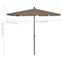 Parasol met paal 210x140 cm taupe 6