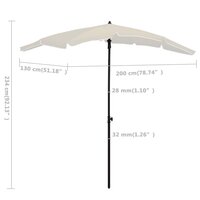 Parasol met paal 200x130 cm zandkleurig 6