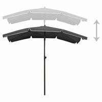 Parasol met paal 200x130 cm antracietkleurig 4