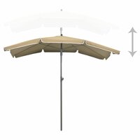 Parasol met paal 200x130 cm taupe 4