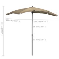 Parasol met paal 200x130 cm taupe 6