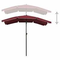 Parasol met paal 200x130 cm bordeauxrood 4