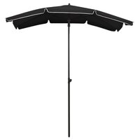 Parasol met paal 200x130 cm zwart 2