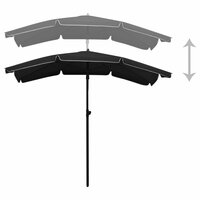 Parasol met paal 200x130 cm zwart 4