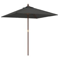 Parasol met houten paal 198x198x231 cm antracietkleurig 2
