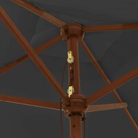 Parasol met houten paal 198x198x231 cm antracietkleurig 5