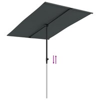 Parasol met aluminium paal 2x1,5 m antracietkleurig 7