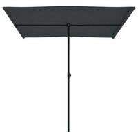 Parasol met aluminium paal 2x1,5 m zwart 4