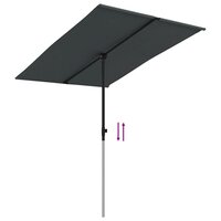 Parasol met aluminium paal 2x1,5 m zwart 7