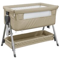 Babybox met matras linnen taupe 2