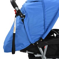 Kinderwagen dubbel staal blauw en zwart  7