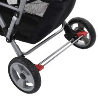 Kinderwagen dubbel staal roze en zwart 7