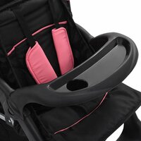 Kinderwagen dubbel staal roze en zwart 8