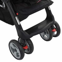 Kinderwagen dubbel staal roze en zwart 9