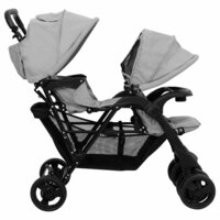 Tweeling kinderwagen tandem staal lichtgrijs 5