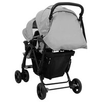 Tweeling kinderwagen tandem staal lichtgrijs 6