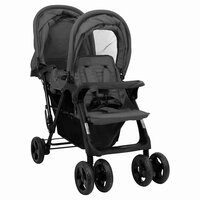 Tweeling kinderwagen tandem staal donkergrijs 2