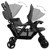 Tweeling kinderwagen tandem staal donkergrijs 7