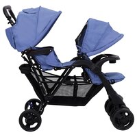 Tweeling kinderwagen tandem staal marineblauw 5