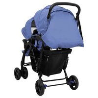 Tweeling kinderwagen tandem staal marineblauw 6