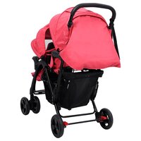 Tweeling kinderwagen tandem staal rood 6