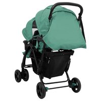 Tweeling kinderwagen tandem staal groen 6