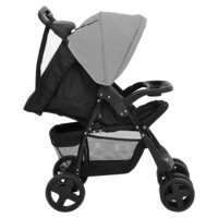 Kinderwagen 2-in-1 staal lichtgrijs en zwart 4