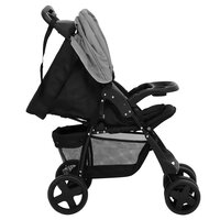 Kinderwagen 2-in-1 staal lichtgrijs en zwart 5