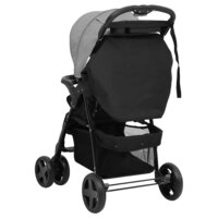 Kinderwagen 2-in-1 staal lichtgrijs en zwart 7