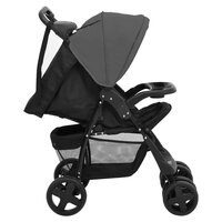 Kinderwagen 2-in-1 staal donkergrijs en zwart 4