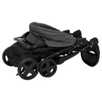 Kinderwagen 3-in-1 staal donkergrijs en zwart 7