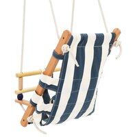 Babyschommel met veiligheidsgordel katoen hout blauw 5