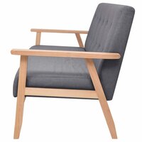 3-delig Bankstel stof donkergrijs 4