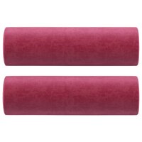 Driezitsbank met sierkussens 180 cm stof wijnrood 5