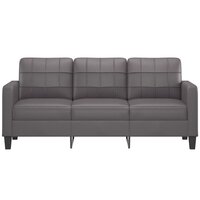 Driezitsbank 180 cm kunstleer grijs 3