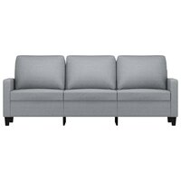 Driezitsbank 180 cm stof lichtgrijs 3