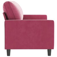 Driezitsbank 180 cm fluweel wijnrood 4