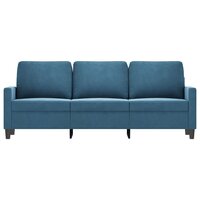 Driezitsbank 180 cm fluweel blauw 3